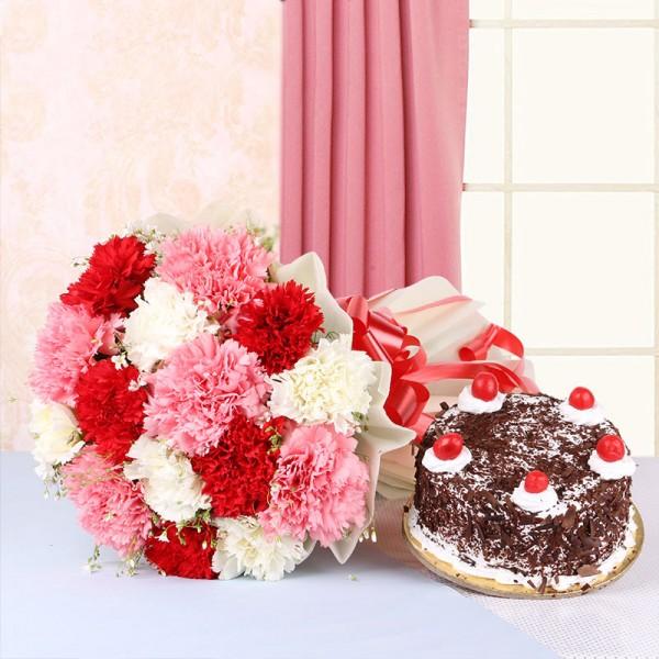 Cake & Mix Carnations Bunch